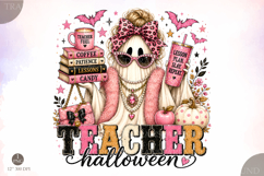 Glam Ghost Teacher Png, Spooky Teacher Halloween Png Product Image 1