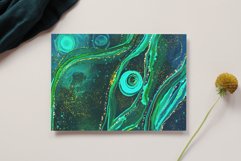 Fluid Alcohol Ink, Emerald alcohol ink, Blue ink textures, Product Image 1
