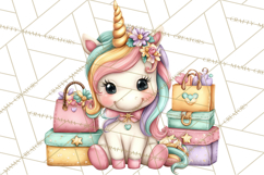 Fashion Glam Unicorn Clip Art for Printables, Unicorn Png Product Image 2