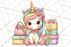 Fashion Glam Unicorn Clip Art for Printables, Unicorn Png Product Image 2