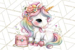 Fashion Glam Unicorn Clip Art for Printables, Unicorn Png Product Image 4