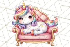 Fashion Glam Unicorn Clip Art for Printables, Unicorn Png Product Image 3