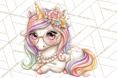 Fashion Glam Unicorn Clip Art for Printables, Unicorn Png Product Image 2
