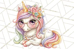 Fashion Glam Unicorn Clip Art for Printables, Unicorn Png Product Image 2