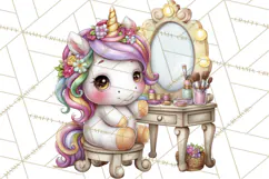 Fashion Glam Unicorn Clip Art for Printables, Unicorn Png Product Image 3