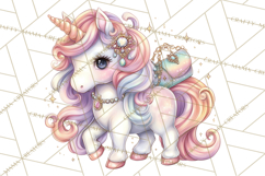 Fashion Glam Unicorn Clip Art for Printables, Unicorn Png Product Image 2
