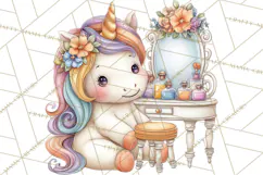 Fashion Glam Unicorn Clip Art for Printables, Unicorn Png Product Image 3