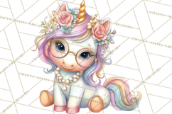 Fashion Glam Unicorn Clip Art for Printables, Unicorn Png Product Image 4