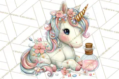Fashion Glam Unicorn Clip Art for Printables, Unicorn Png Product Image 3