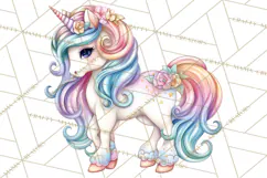 Fashion Glam Unicorn Clip Art for Printables, Unicorn Png Product Image 5