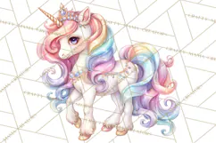 Fashion Glam Unicorn Clip Art for Printables, Unicorn Png Product Image 4