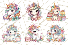 Fashion Glam Unicorn Clip Art for Printables, Unicorn Png Product Image 7