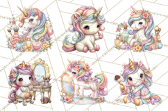 Fashion Glam Unicorn Clip Art for Printables, Unicorn Png Product Image 9