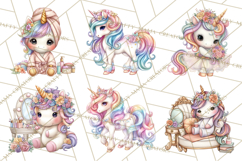 Fashion Glam Unicorn Clip Art for Printables, Unicorn Png Product Image 6