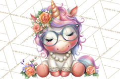 Fashion Glam Unicorn Clip Art for Printables, Unicorn Png Product Image 2