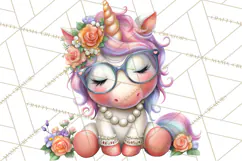 Fashion Glam Unicorn Clip Art for Printables, Unicorn Png Product Image 2