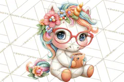 Fashion Glam Unicorn Clip Art for Printables, Unicorn Png Product Image 3