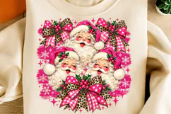 Pink Santa Christmas PNG | Leopard & Coquette Bow Png Product Image 2