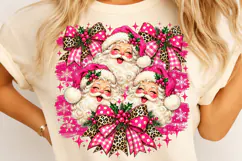 Pink Santa Christmas PNG | Leopard & Coquette Bow Png Product Image 4