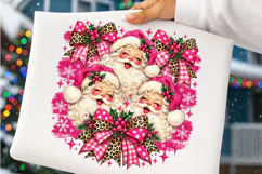 Pink Santa Christmas PNG | Leopard & Coquette Bow Png Product Image 5