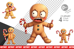 Glaring Gingerbread Man Clipart Product Image 1