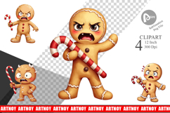 Glaring Gingerbread Man Clipart Product Image 1