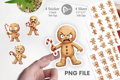 Glaring Gingerbread Man Sticker Product Image 1