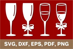 Champagne glass svg, champagne flute svg, wine glass svg Product Image 1