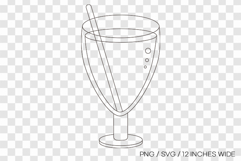 Refreshing drink with straw line art SVG summer clipart PNG Product Image 1
