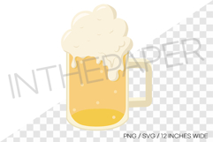 Glass beer mug with foam PNG summer clipart illustration Product Image 1