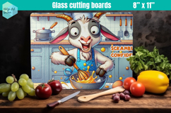 Funny farm animals | Glass Cutting Boards Kitchen Product Image 1