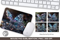 Mouse Pad Glass Butterfly Glitter Product Image 1