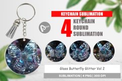 Keychain Glass Butterfly Glitter Product Image 1