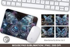 Mouse Pad Glass Butterfly Glitter Product Image 1