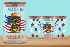 Burger Glass Can Wrap 16oz, America Glass Can Wrap 16 oz Product Image 1