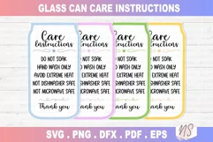 Glass Can care card Instructions printable svg png