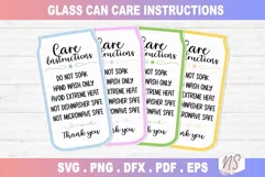 Glass Can care card Instructions printable svg png
