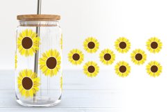 Sunflower Libbey Glass Can Wraps | Summer Glass SVG Wraps Product Image 3