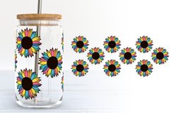 Sunflower Libbey Glass Can Wraps | Summer Glass SVG Wraps Product Image 4