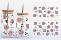 Floral Libbey Glass Wraps | Glass Can Flower Wrap SVG Product Image 5