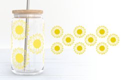 Sunflower Libbey Glass Can Wraps | Summer Glass SVG Wraps Product Image 2