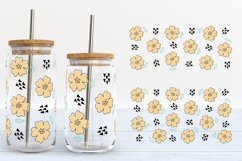 Floral Libbey Glass Wraps | Glass Can Flower Wrap SVG Product Image 2