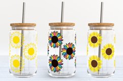 Sunflower Libbey Glass Can Wraps | Summer Glass SVG Wraps Product Image 5