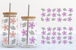 Floral Libbey Glass Wraps | Glass Can Flower Wrap SVG Product Image 3