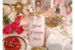 Glass can mockup 16oz Sipper glass Libbey Valentines Day Product Image 1