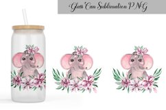 Elephant Floral Glass Can Wrap | Kids Libbey Can Glass Product Image 1