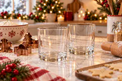 Christmas Mockup Glass Tumbler with Festive Holiday K Product Image 2