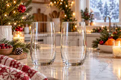 Christmas Mockup Glass Tumbler with Festive Holiday Product Image 2