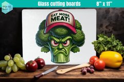 Glass Cutting Boards Kitchen | Angry vegetables Product Image 1