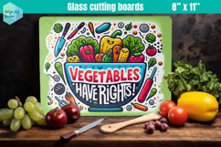 Glass Cutting Boards Kitchen | Angry vegetables Product Image 1